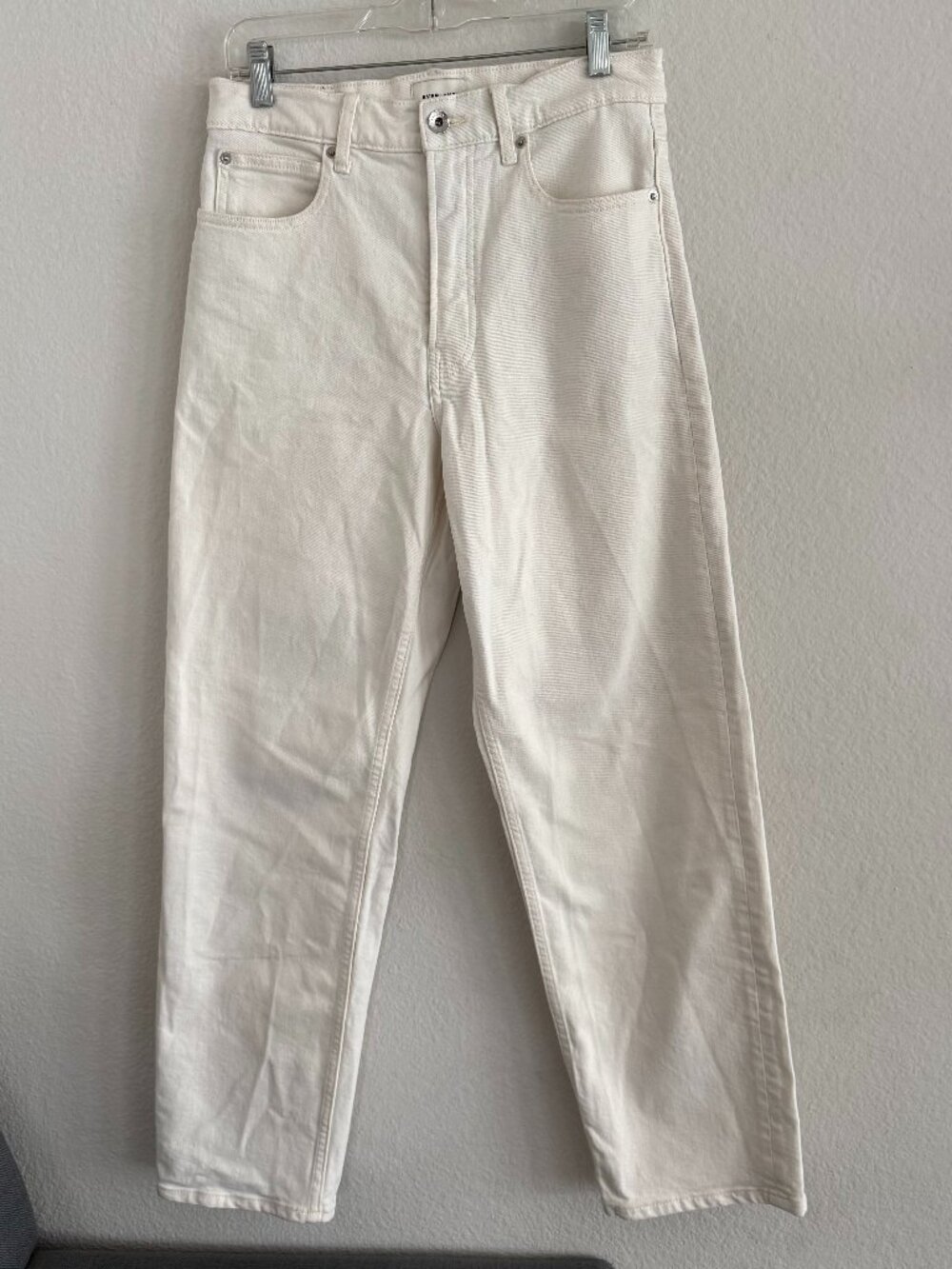 White cream straight leg denim Everlane 28